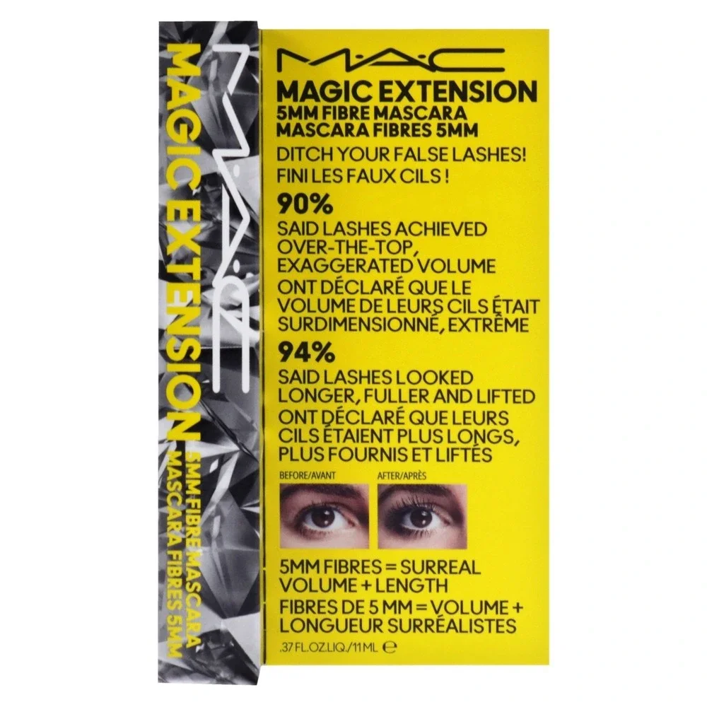 Mac Magic Extension 5MM Fiber Mascara Extensive Black - Size 11mL / 0.37 Oz. NEW
